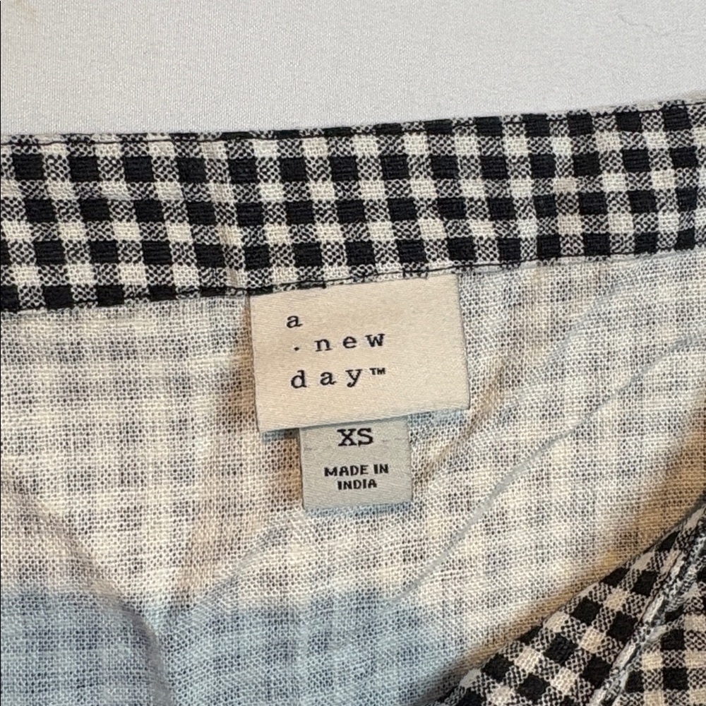 NWOT A New Day Women's Gingham Tank Top, Black/White, XS - Picture 2 of 4
